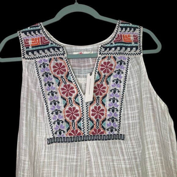 Anthropologie Floreat Tank Top Womens 8 Boho Floral Embroidered Sleeveless NWT - Picture 6 of 16